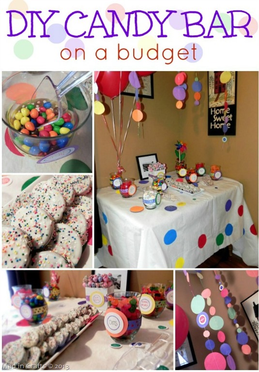 DIY Party Candy Bar on a Budget Mad in Crafts